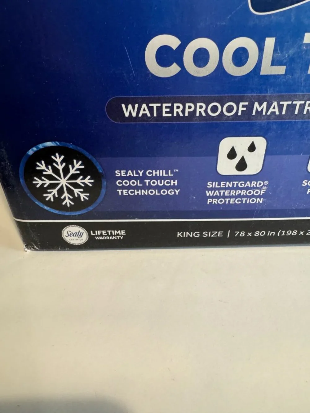 Sealy Cool Touch King Fitted Waterproof Mattress Protector Brand NEW